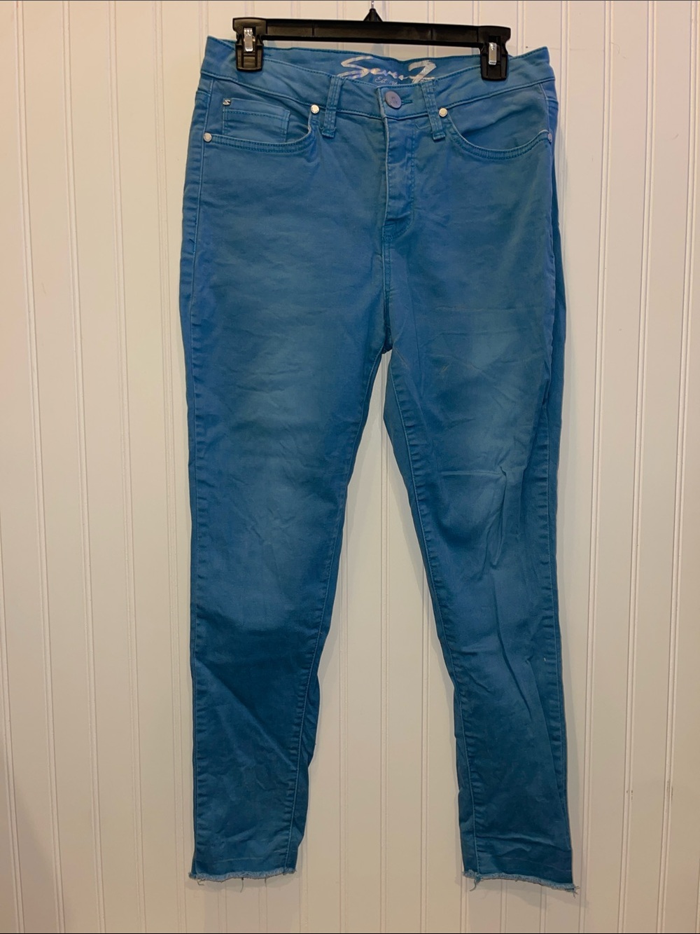 Seven7 Women's Skinny Jeans in Teal Blue